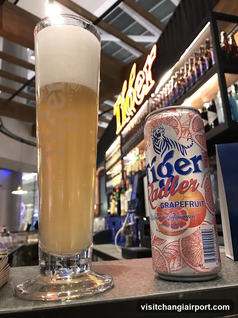 Tiger Radler and Beer at Bar Counter