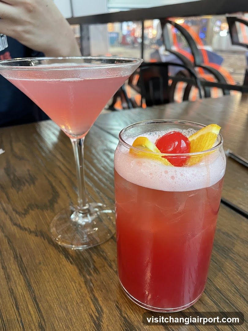 Cocktails on a wooden table