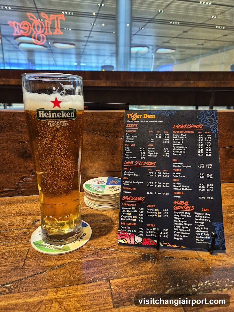 Beer and Menu at Tiger Den