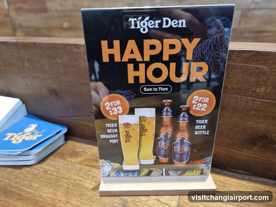 Tiger Den Happy Hour Sign