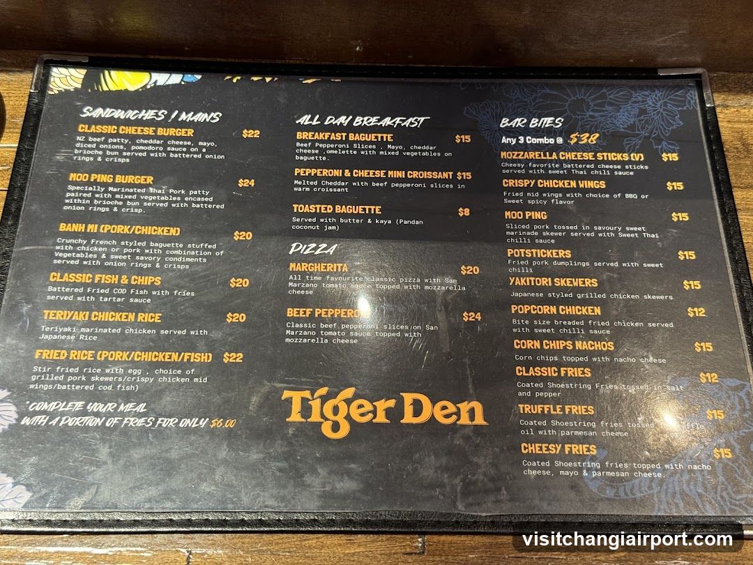 Tiger Den Menu Board
