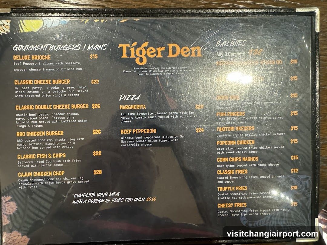 Tiger Den Menu Board