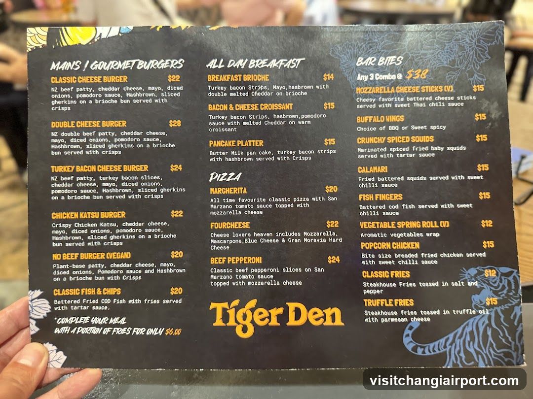 Tiger Den Menu