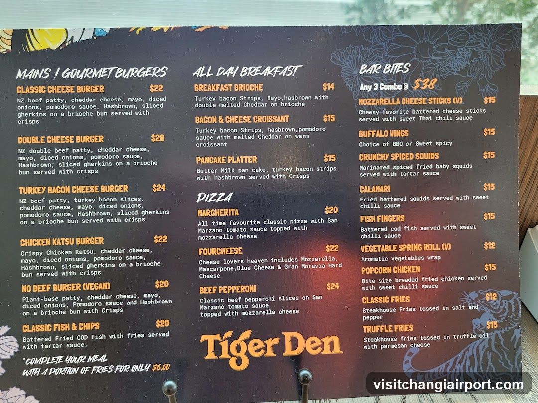 Tiger Den Menu Board