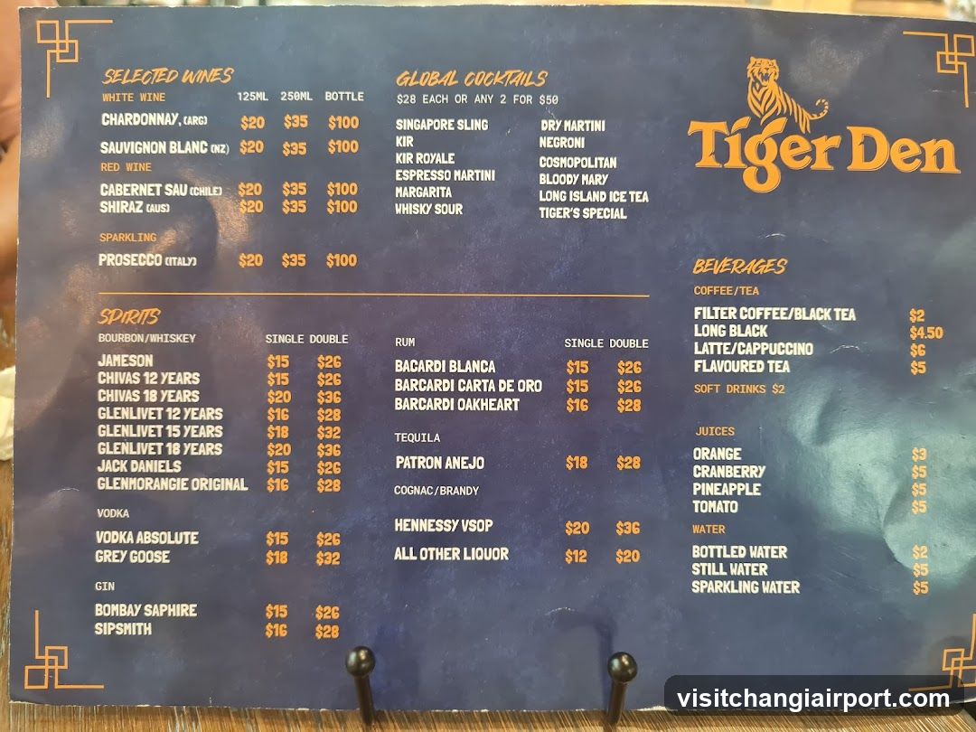 Tiger Den Menu Board