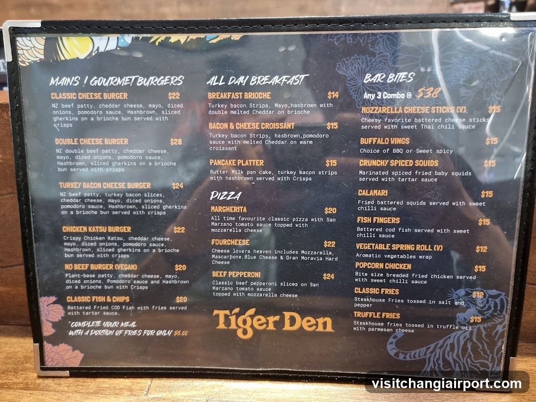 Tiger Den Menu
