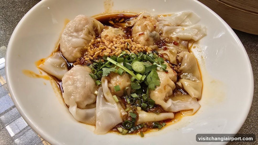 Dumplings with Sauce and Garnish