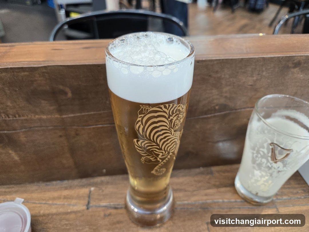 Beer Glass with Tiger Design