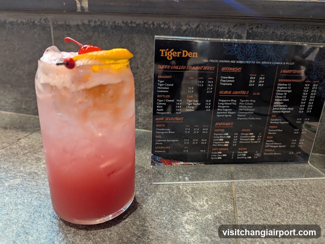 Tiger Den Drink and Menu Display