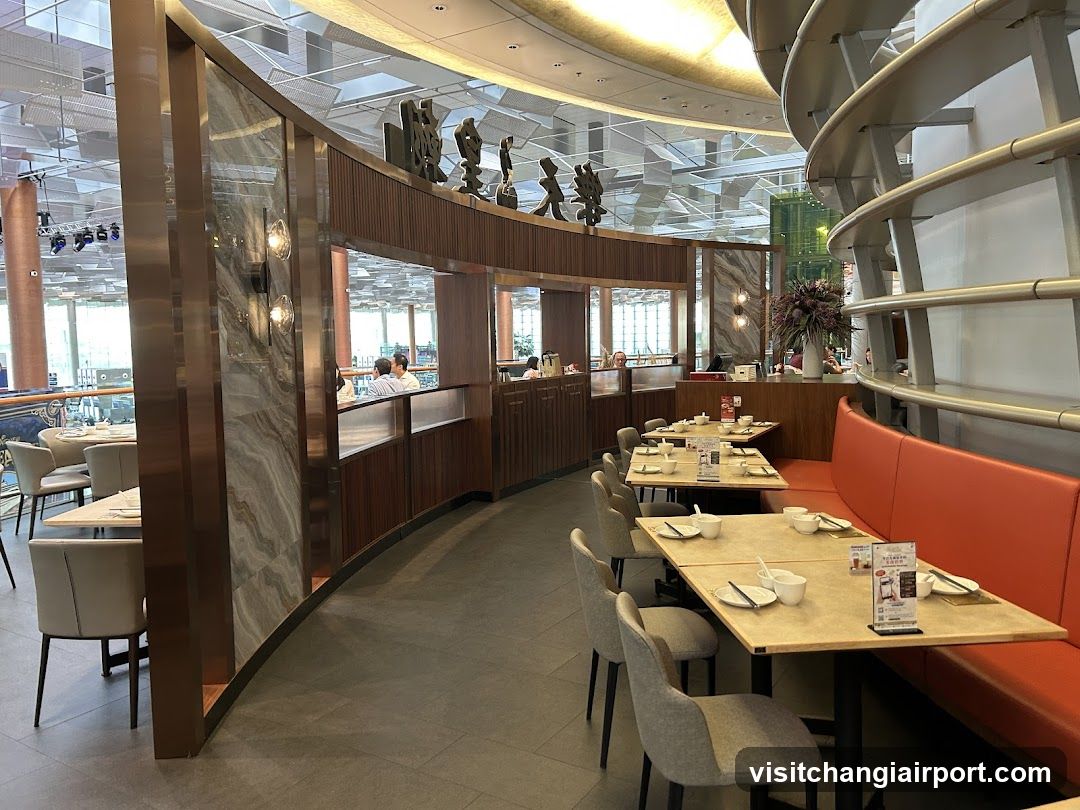 Restaurant Interior with Orange Booth Seating
