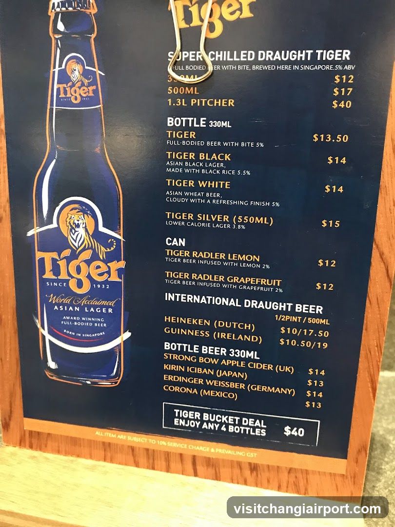 Tiger Beer Menu Board