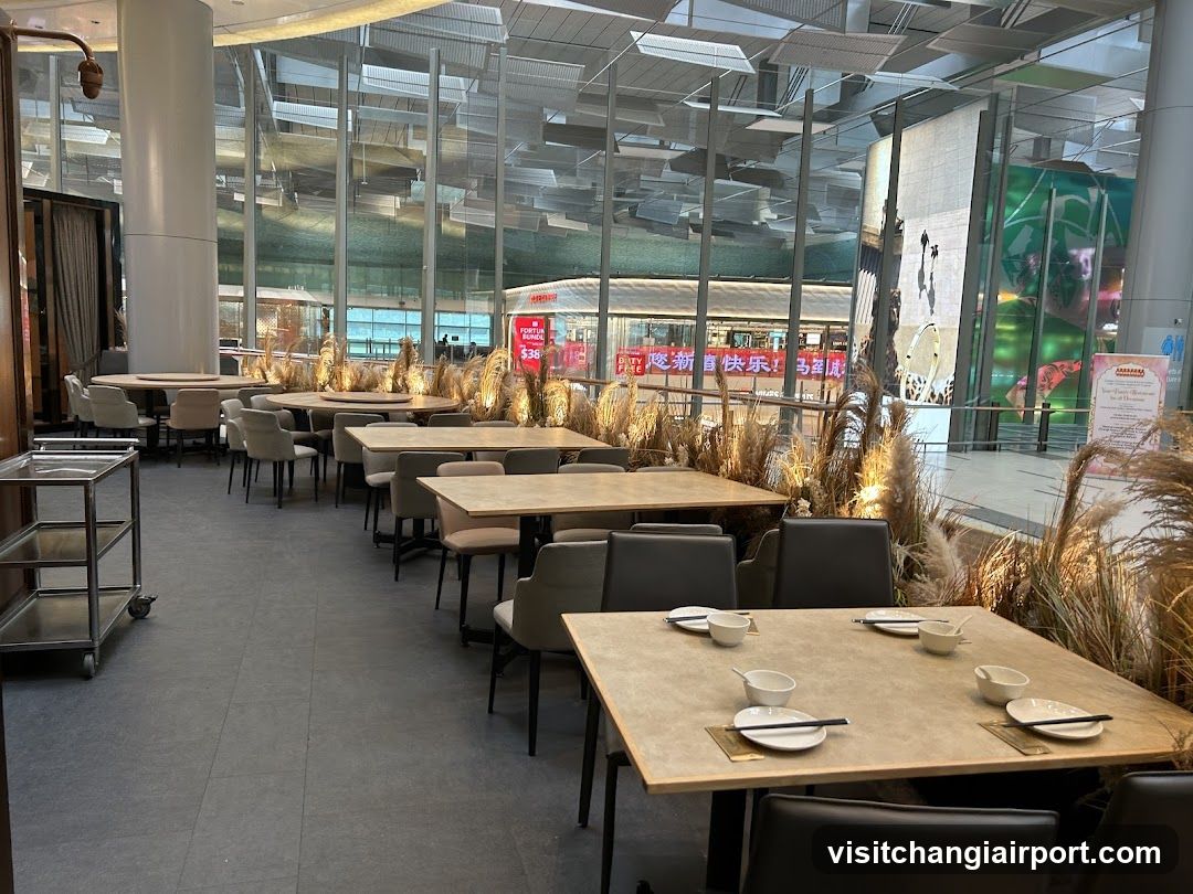 Restaurant Interior with Decorative Plants