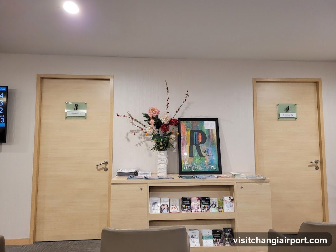 Reception Area with Room Doors and Decor