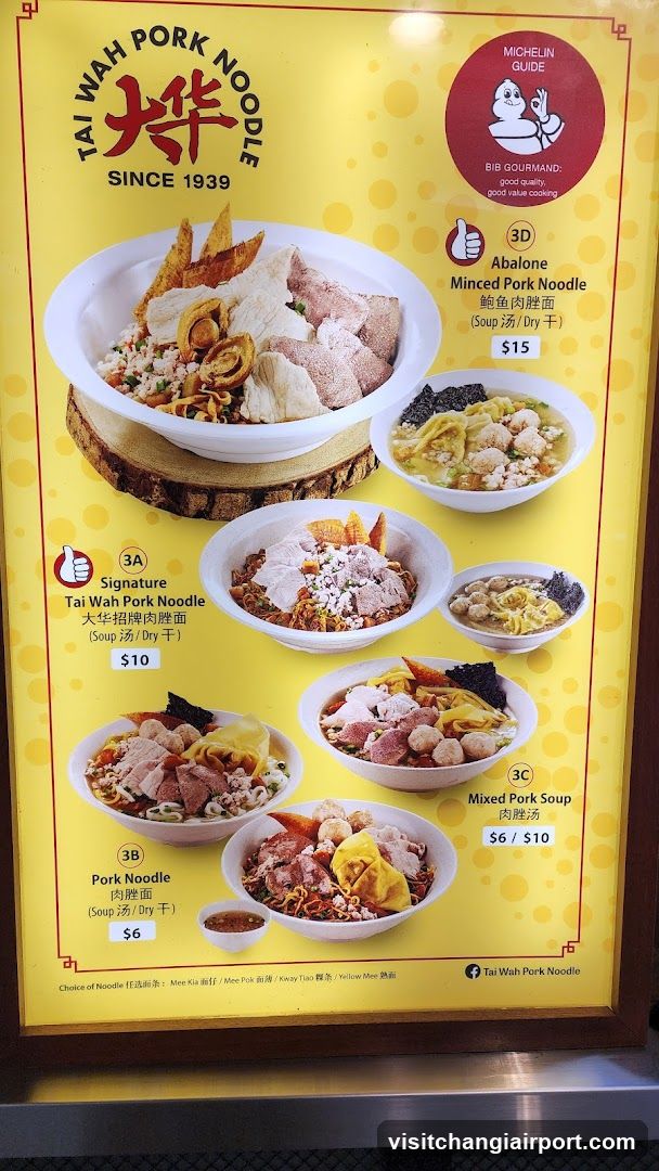 Tai Wah Pork Noodle Menu Board