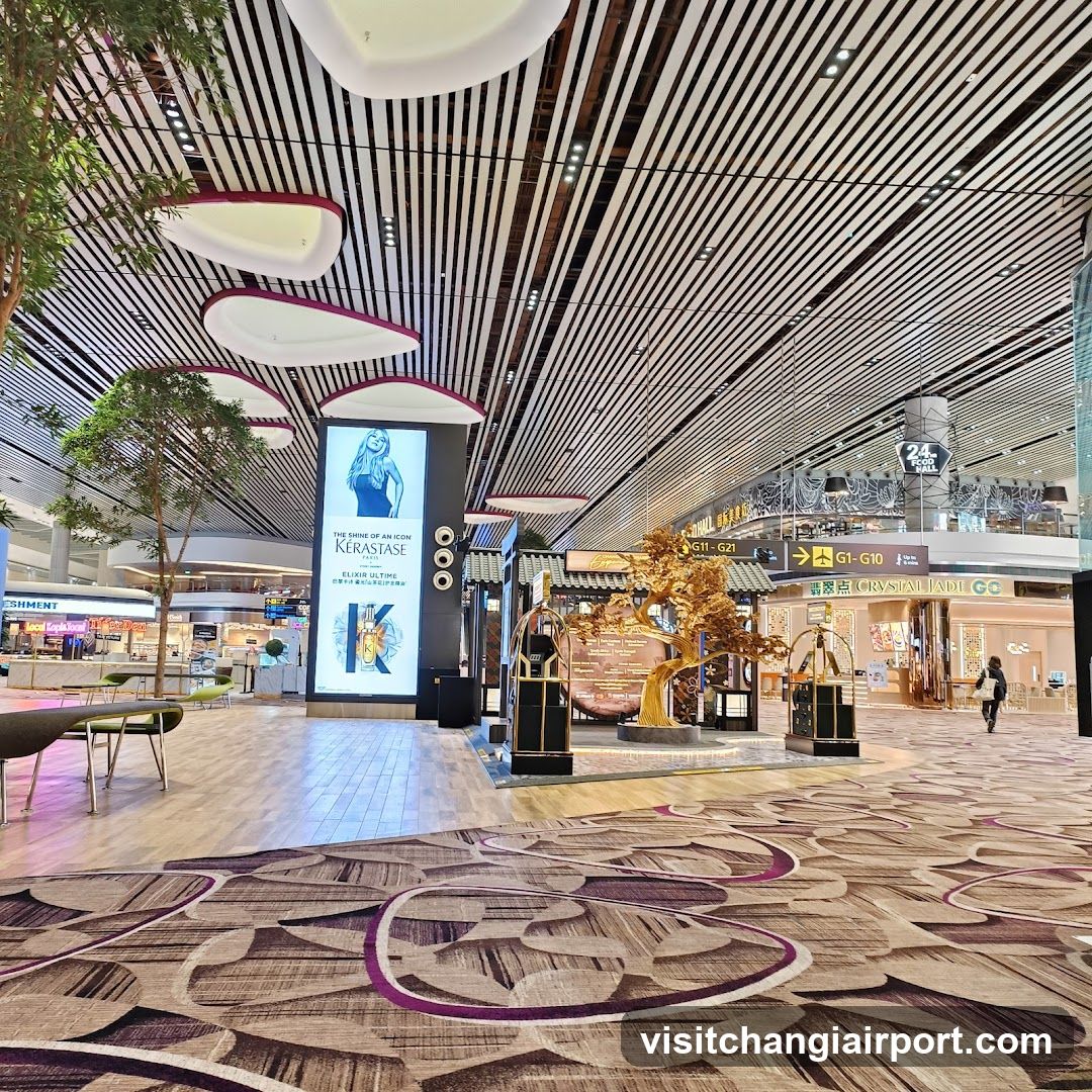 Airport Terminal Interior with Decorative Display