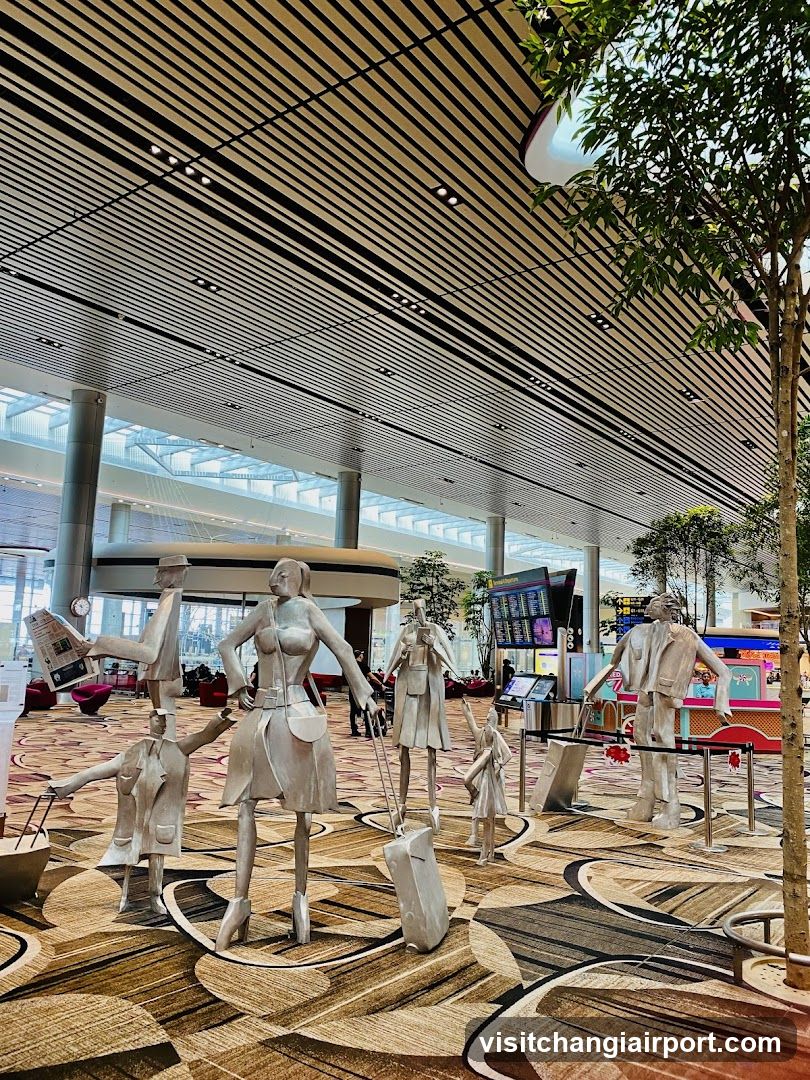 Airport Terminal Interior with Sculptural Display