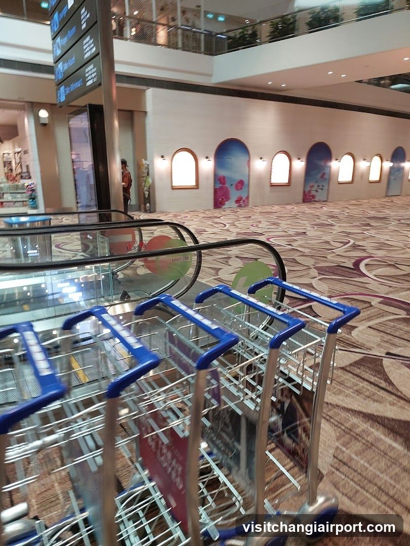 Shopping Cart Row in Mall Interior