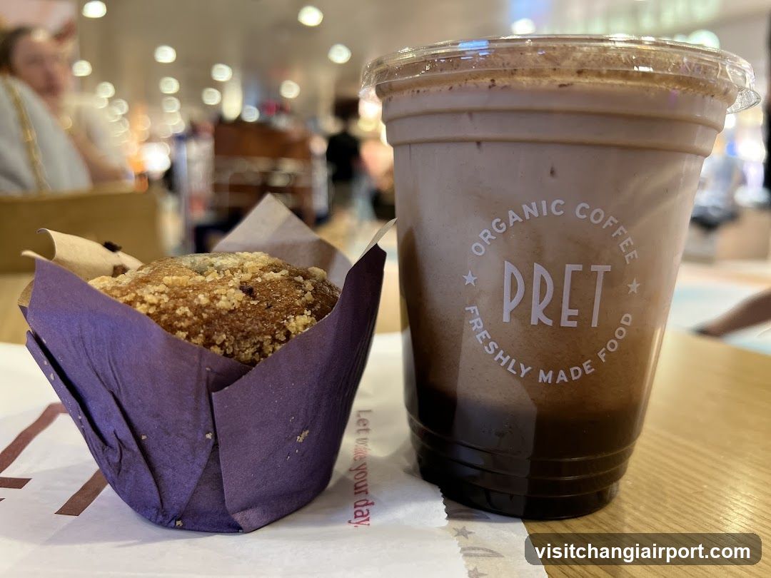 Coffee and Muffin at Pret