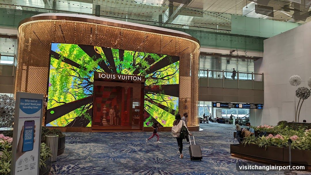 Airport Terminal Interior with Louis Vuitton Storefront