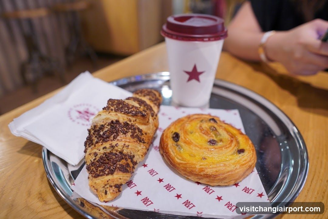 Croissant and Pastry with Coffee