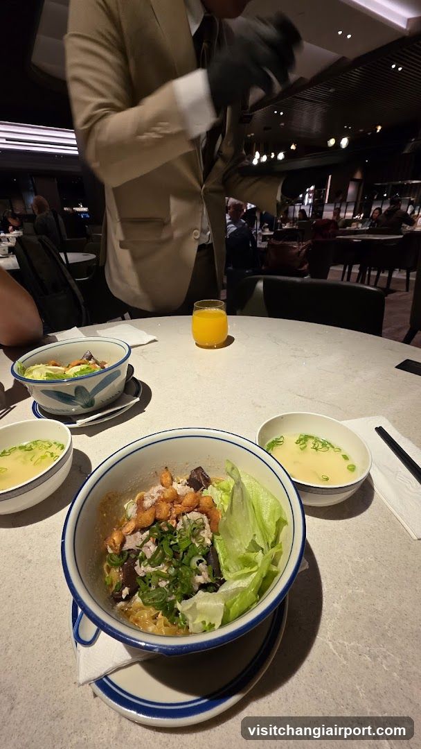 Dining Table with Bowls of Soup and Salad
