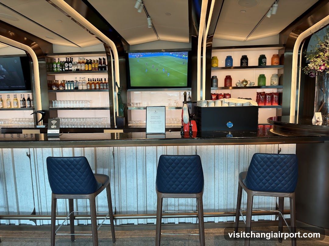 Bar Interior with Stools and TV