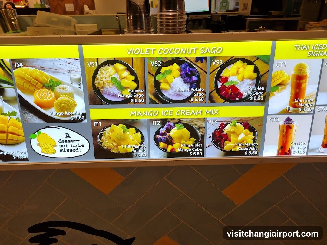 Violet Coconut Sago & Mango Ice Cream Mix Menu Board