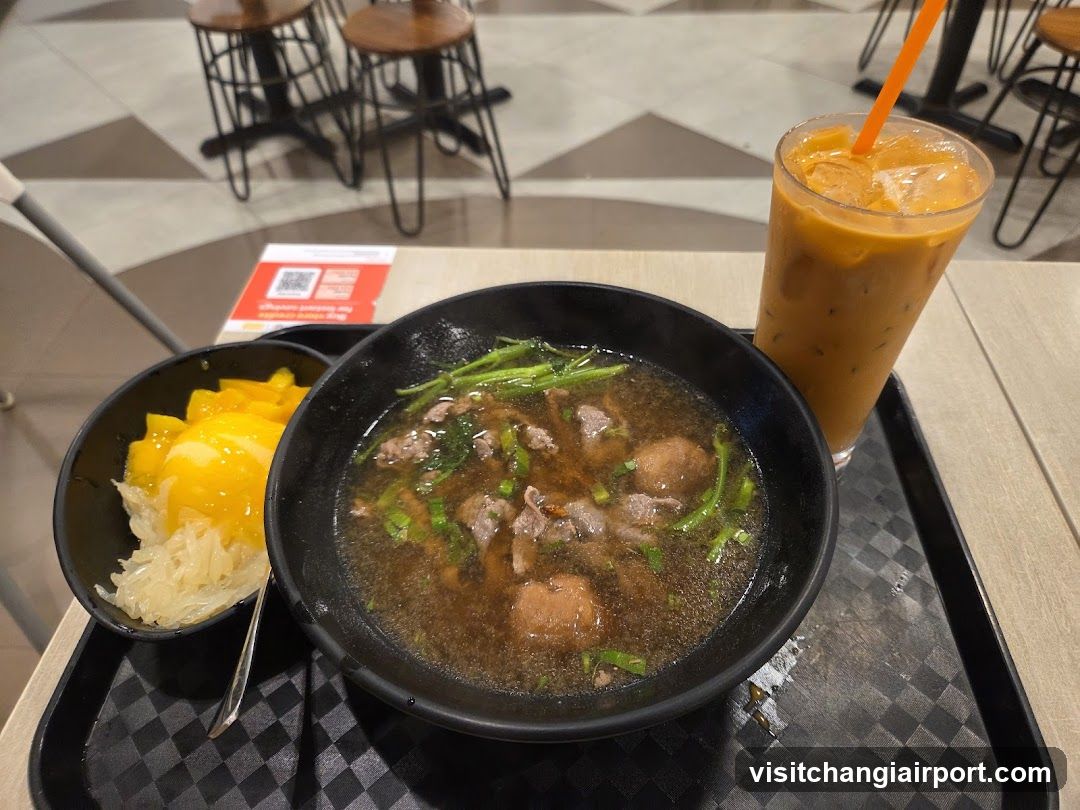 Food Tray with Soup and Drink