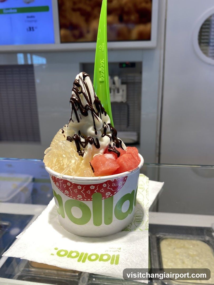 Fro-yo cup with toppings