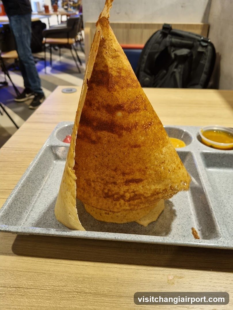 Dosa on a tray