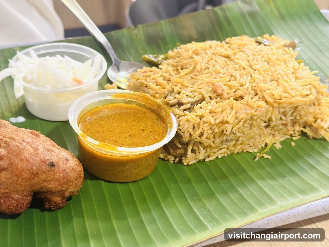 Rice Meal on Banana Leaf
