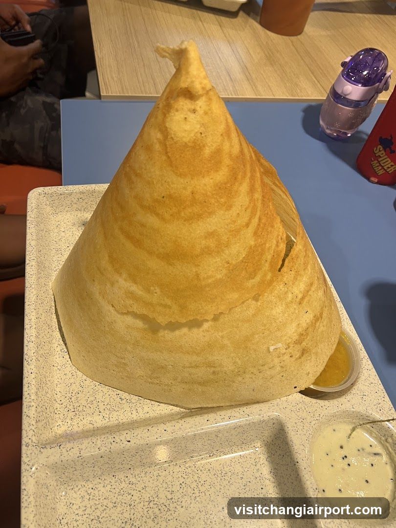 Dosa on a tray