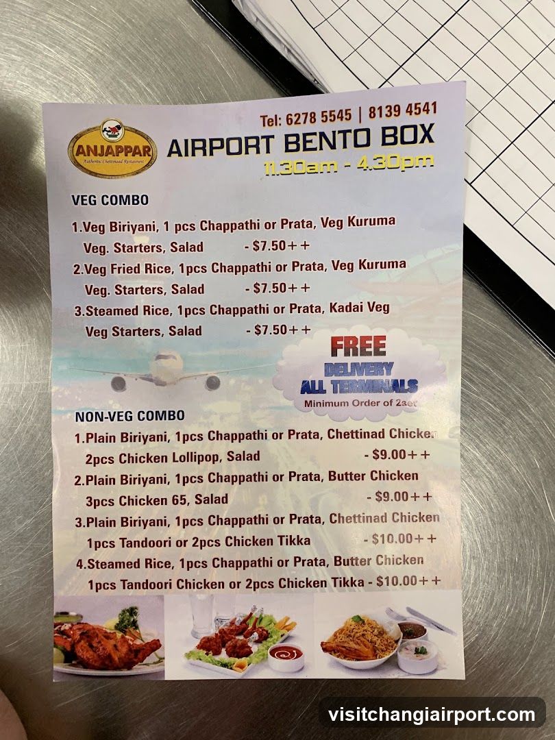 Anjappar Airport Bento Box Menu