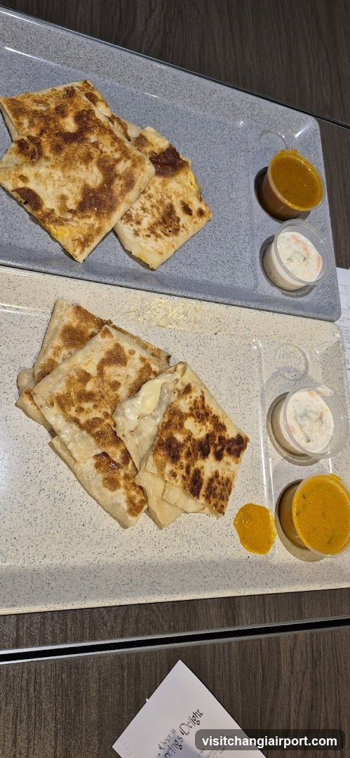 Food Platter with Roti and Sauces