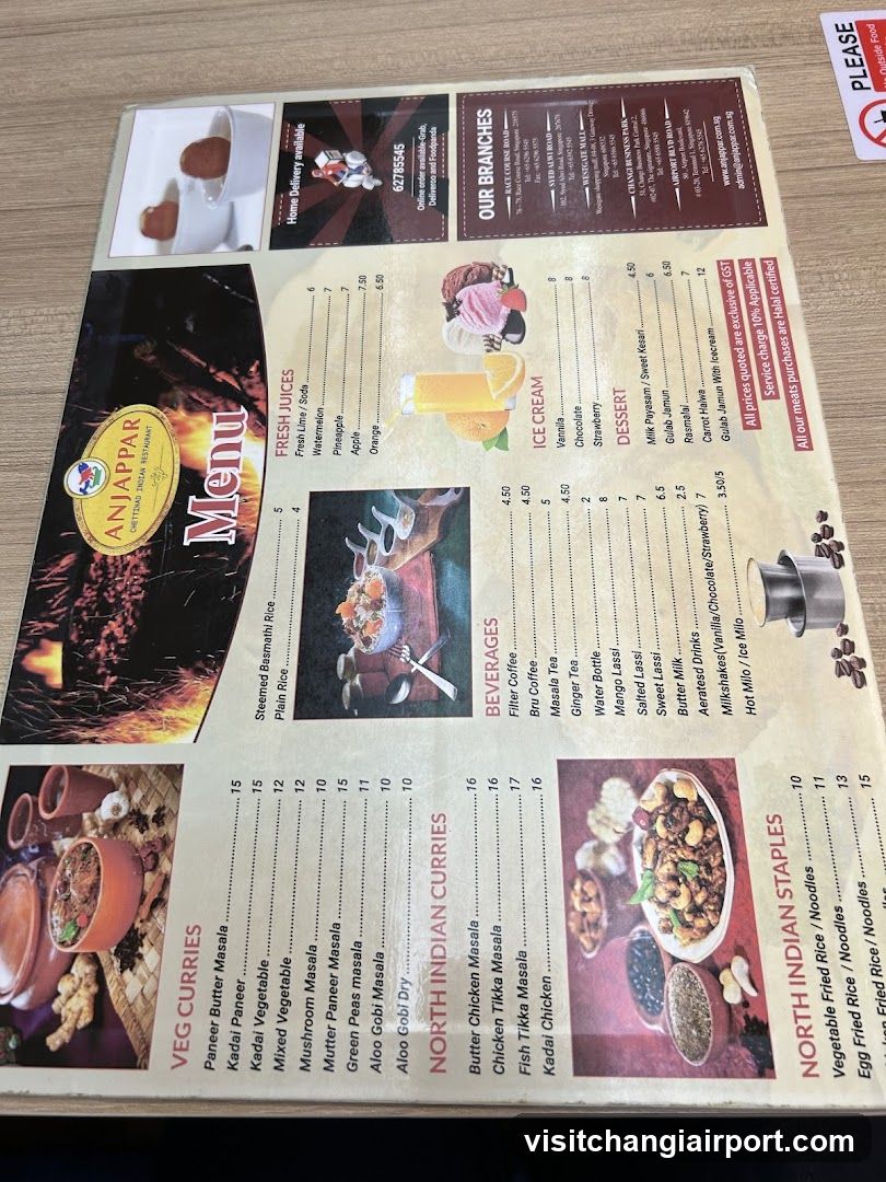 Anjappar Menu