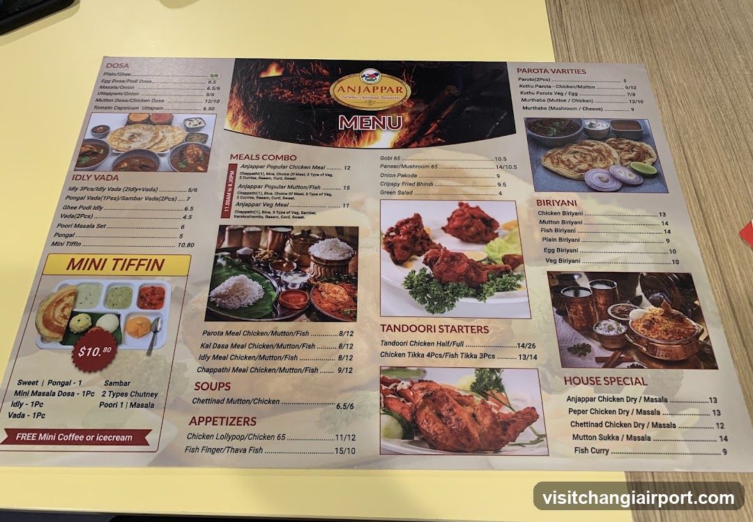 Anjappar Menu