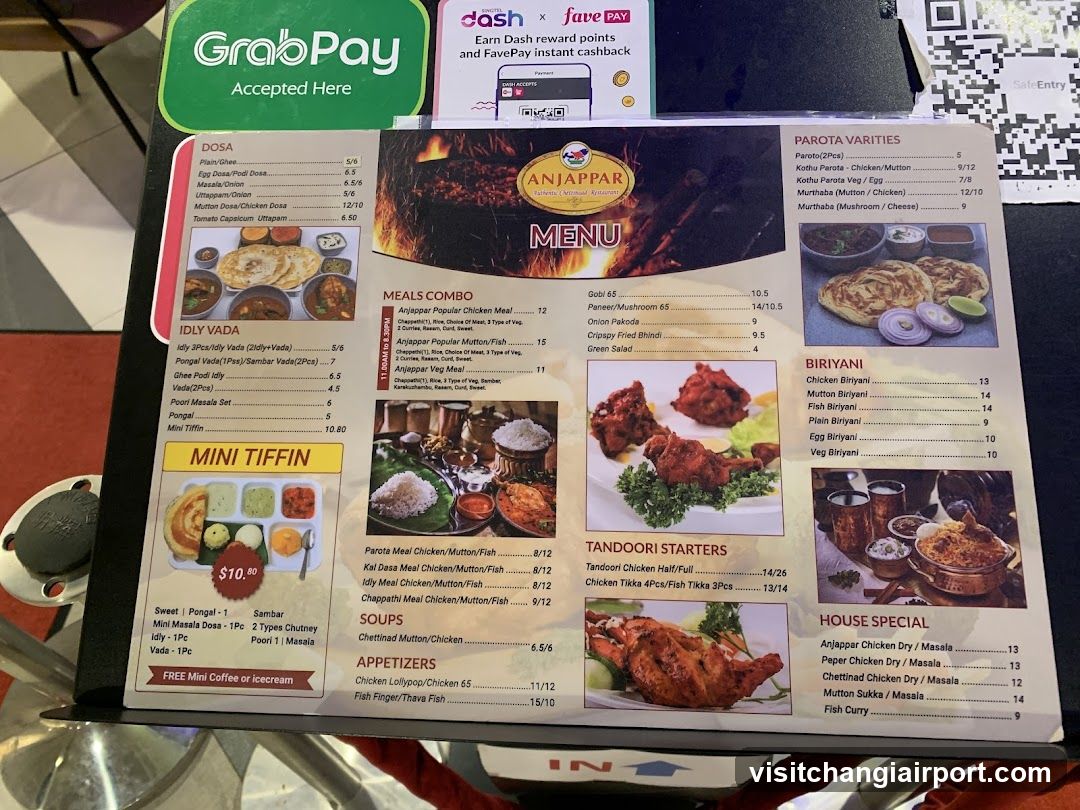Anjappar Menu