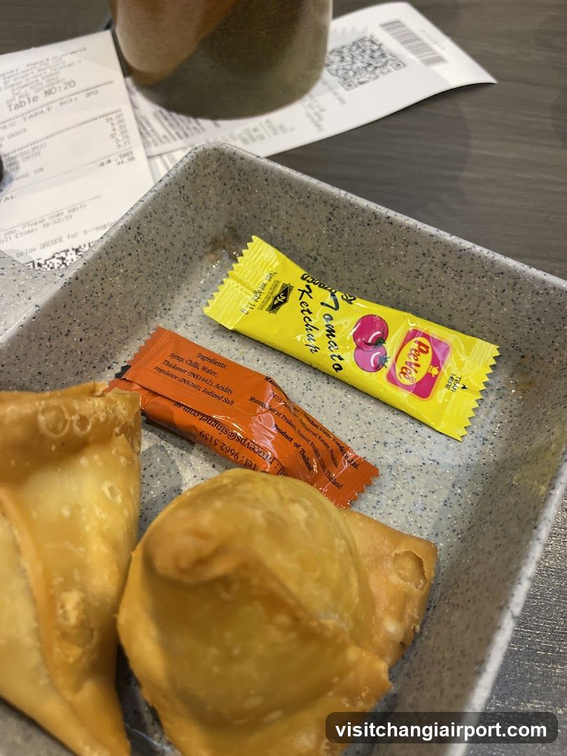 Food and condiments on a table