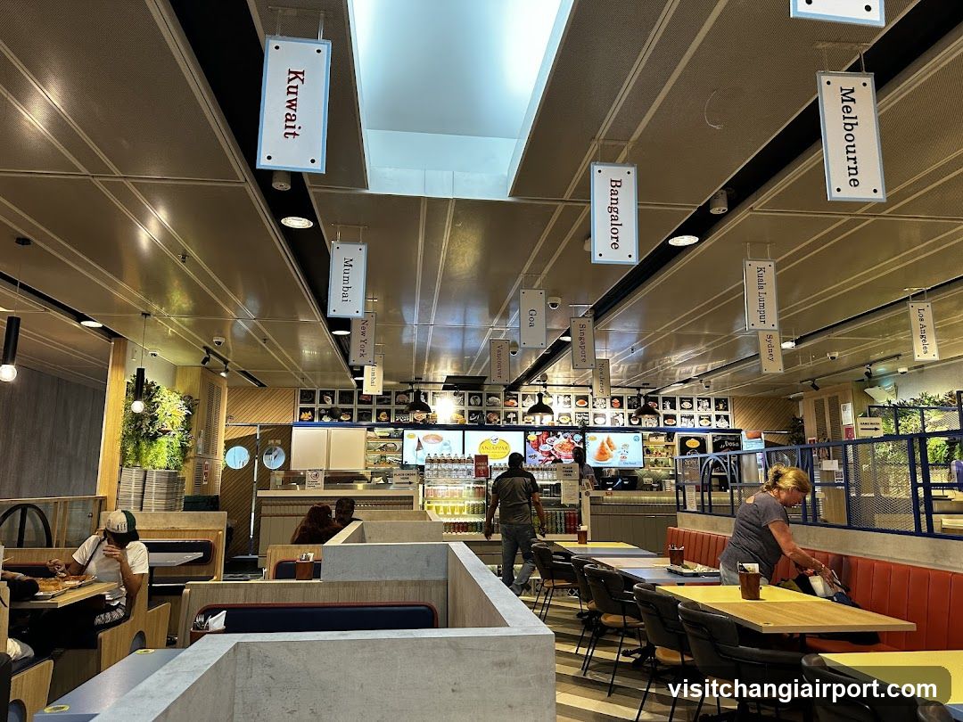 Food Court Interior with Country Signage