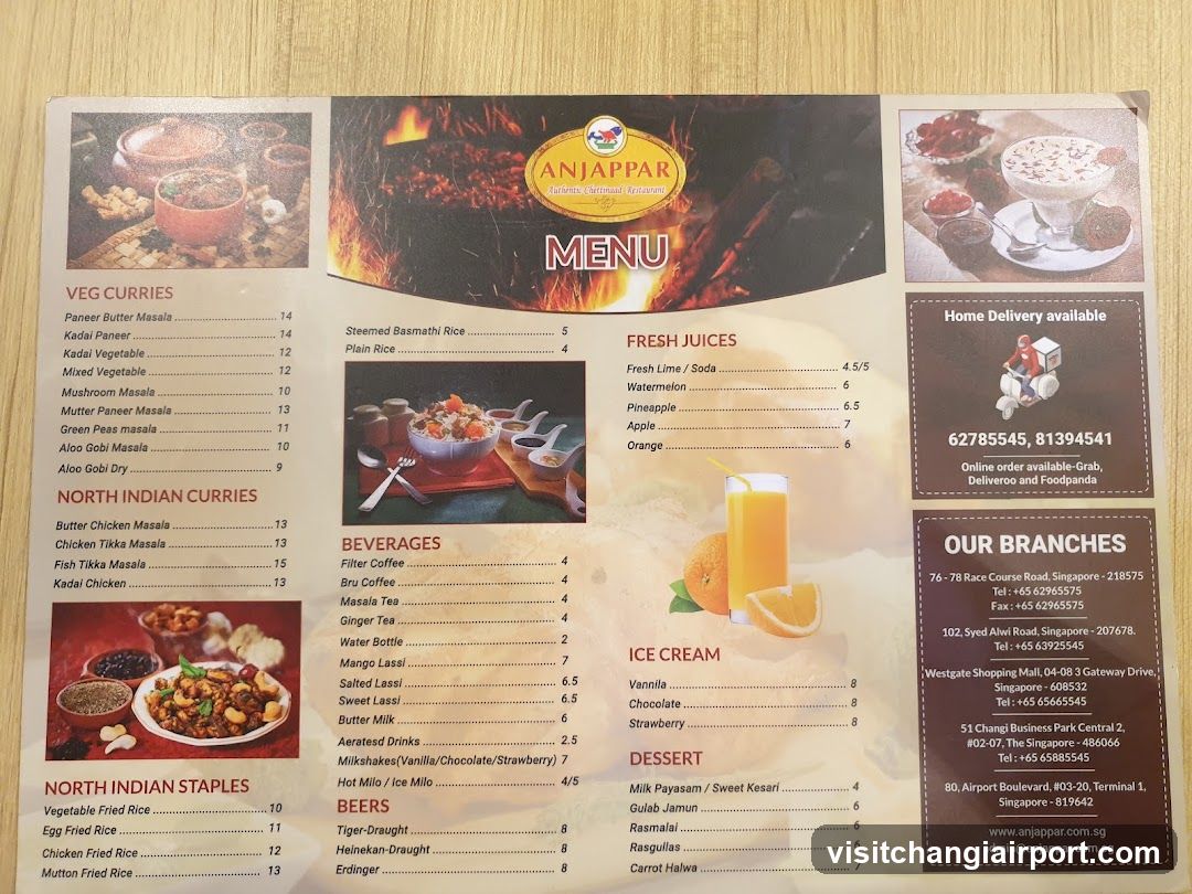 Anjappar Menu