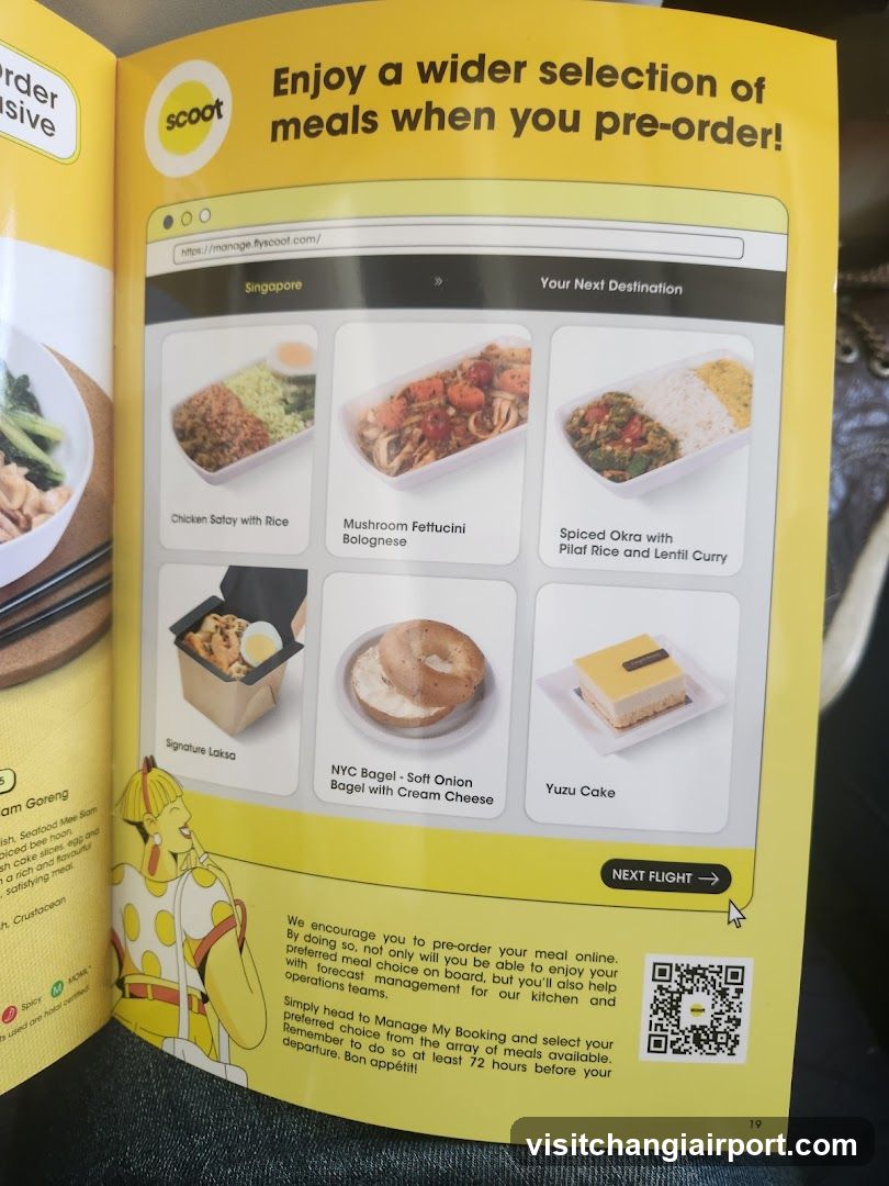 Scoot Pre-order Meal Menu Page