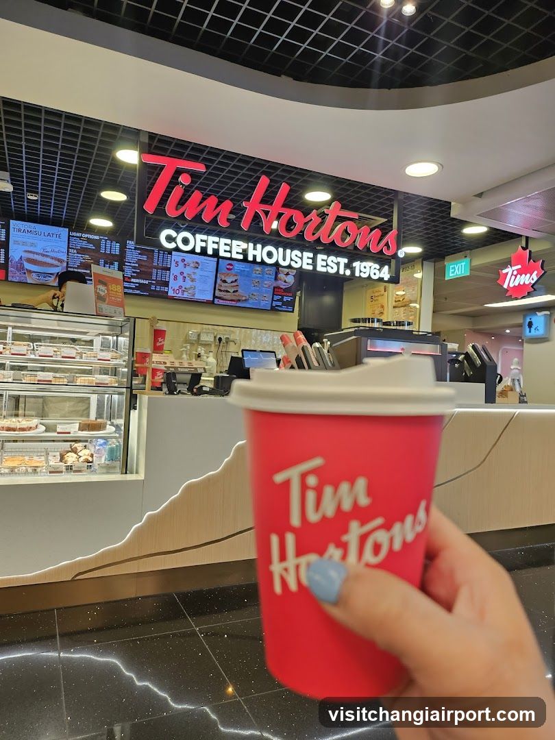 Tim Hortons Interior with Coffee Cup