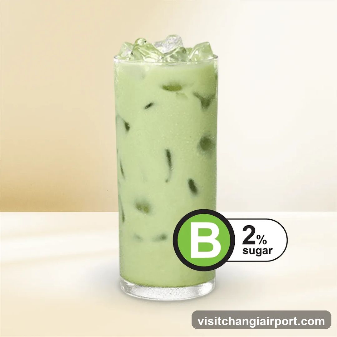 Matcha Latte with Low Sugar Label