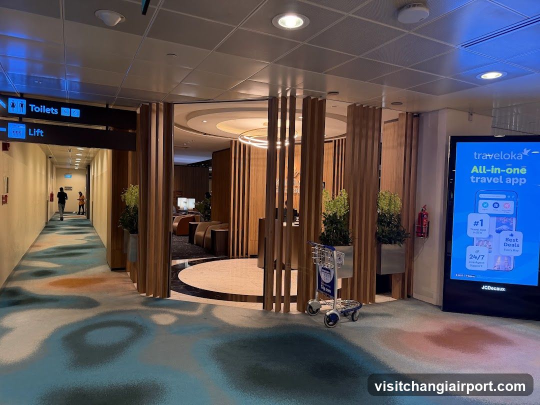 Airport Lounge Interior with Digital Ad Screen