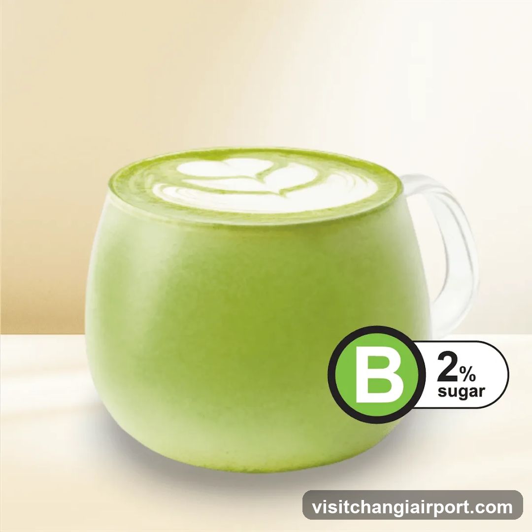 Matcha Latte with Low Sugar Label