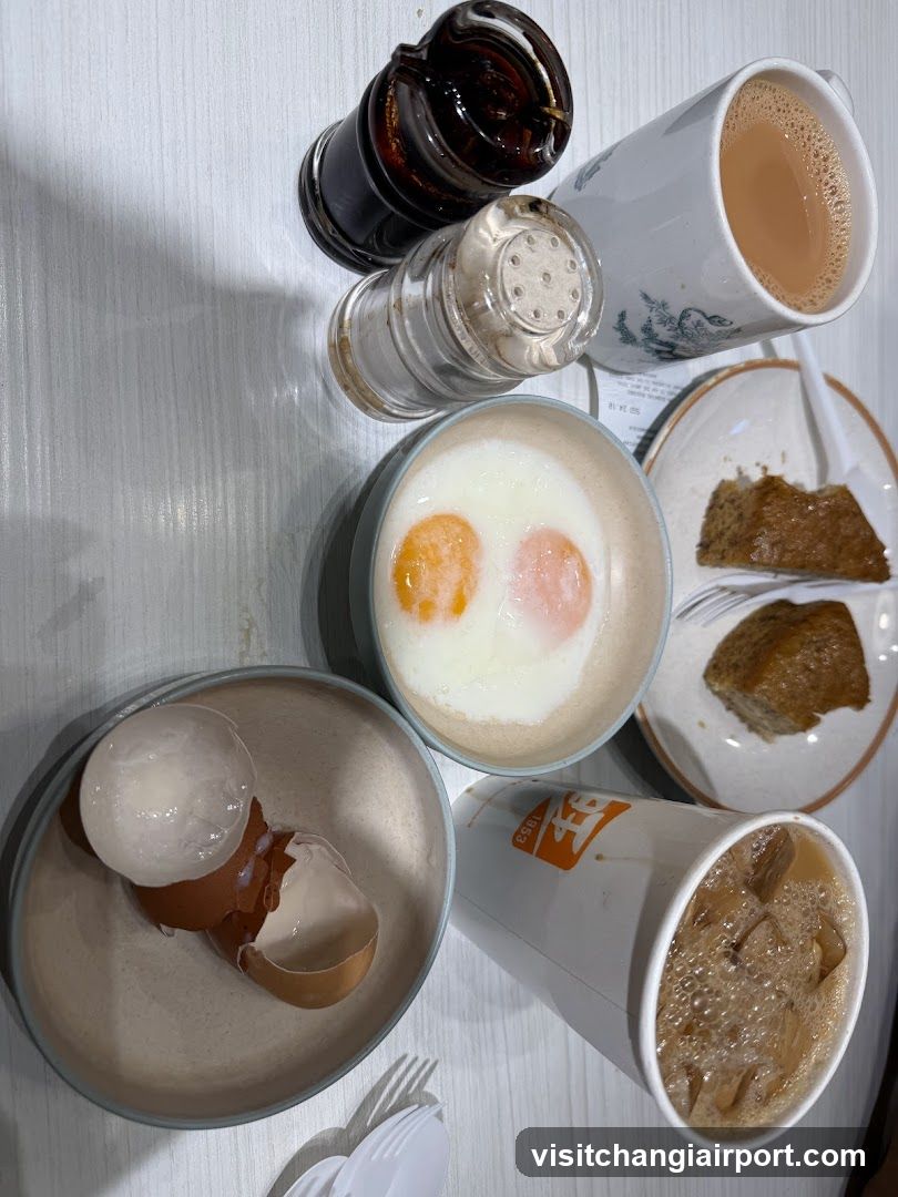 Breakfast Spread with Eggs and Coffee