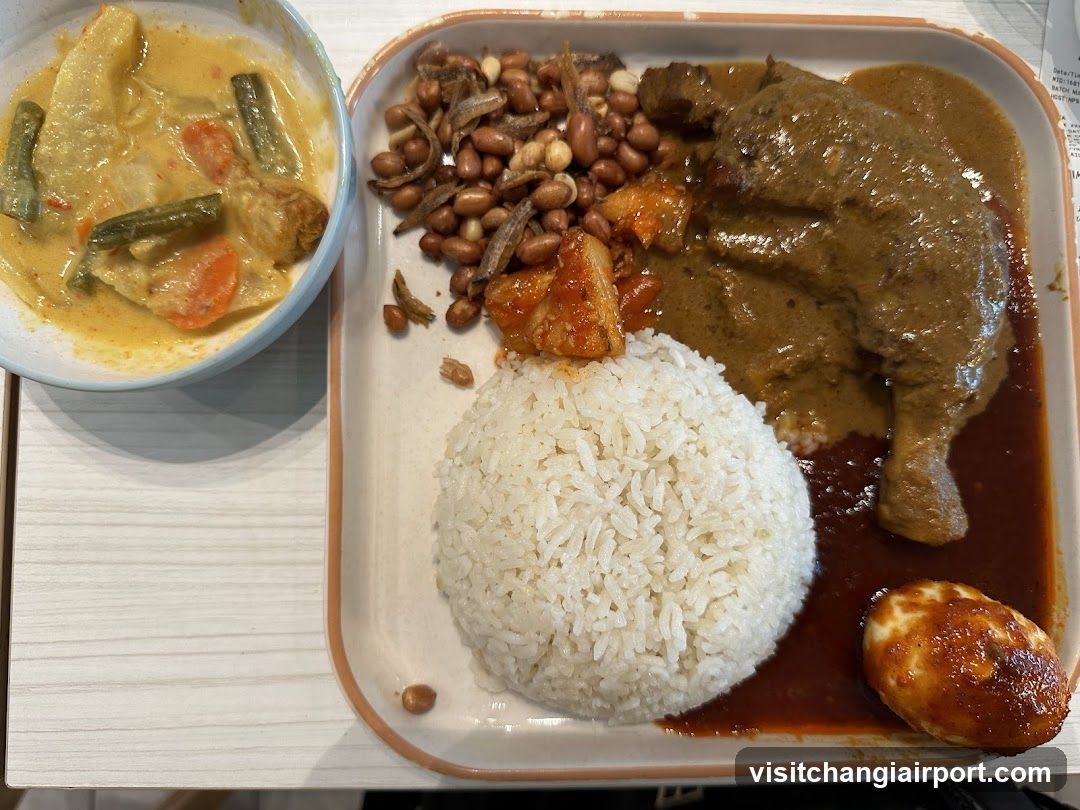 Curry Meal with Rice and Side Dishes