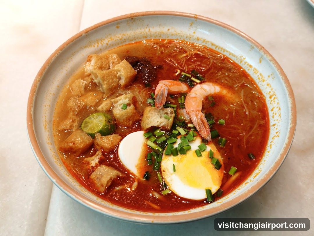 Spicy Noodle Bowl with Shrimp and Egg