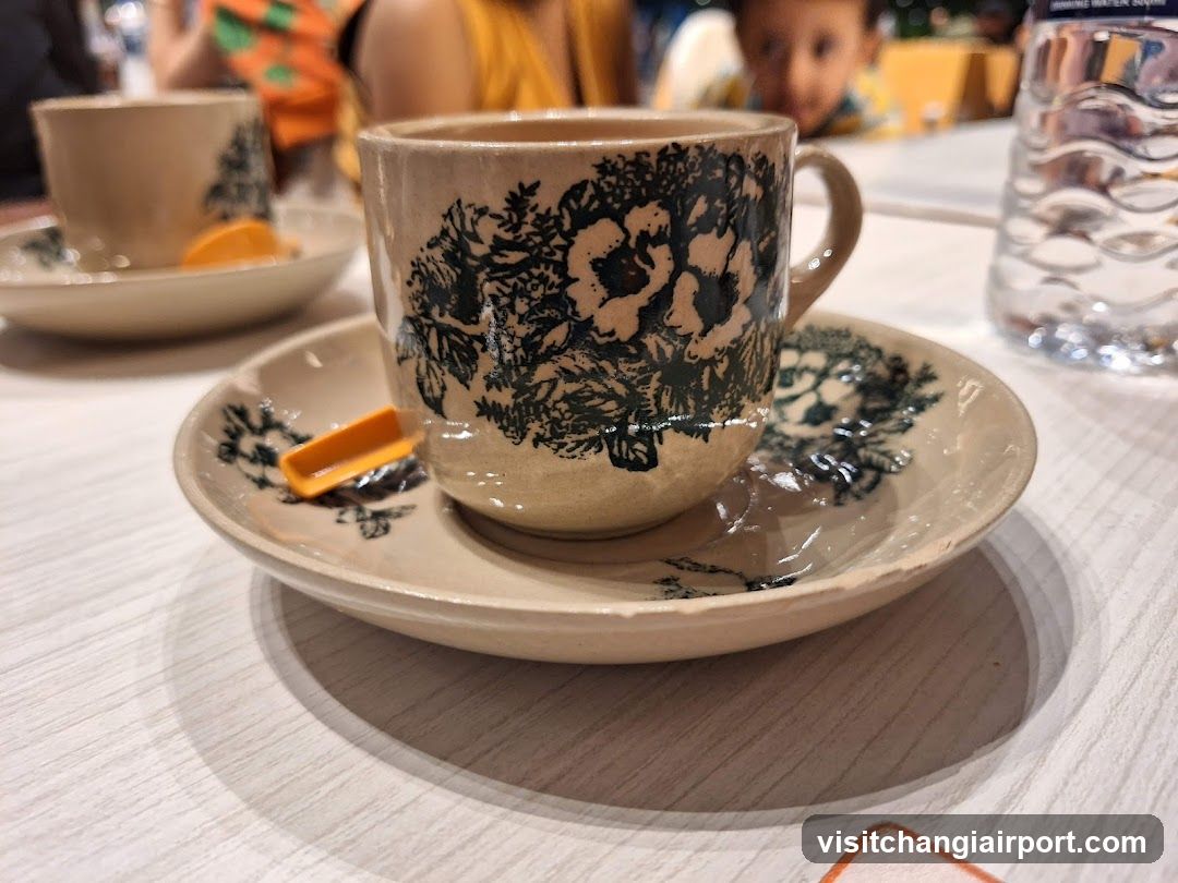 Cup and Saucer with Floral Design