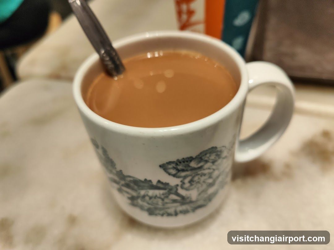 Tea in a patterned mug